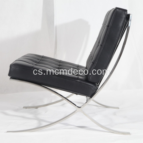 Knoll Barcelona kožená lounge Reprodukce židle